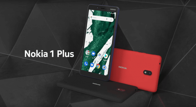 Nokia 1 Plus frontral y trasera