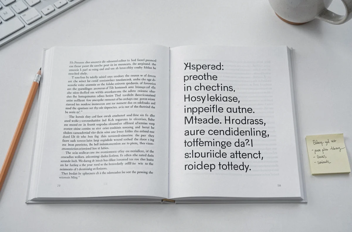 Comparaison côte à côte de deux typographies imprimées illustrant l'impact des polices sur la lisibilité des textes