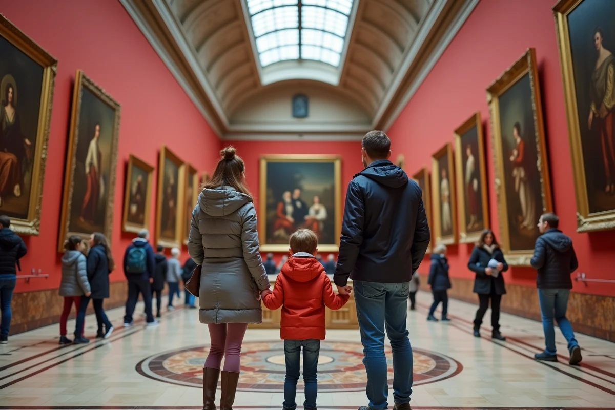 Famille découvrant une œuvre au musée des Beaux-Arts de Lille